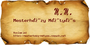 Mesterházy Mátyás névjegykártya