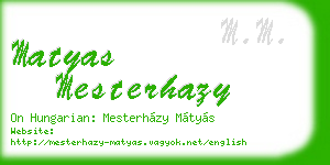 matyas mesterhazy business card